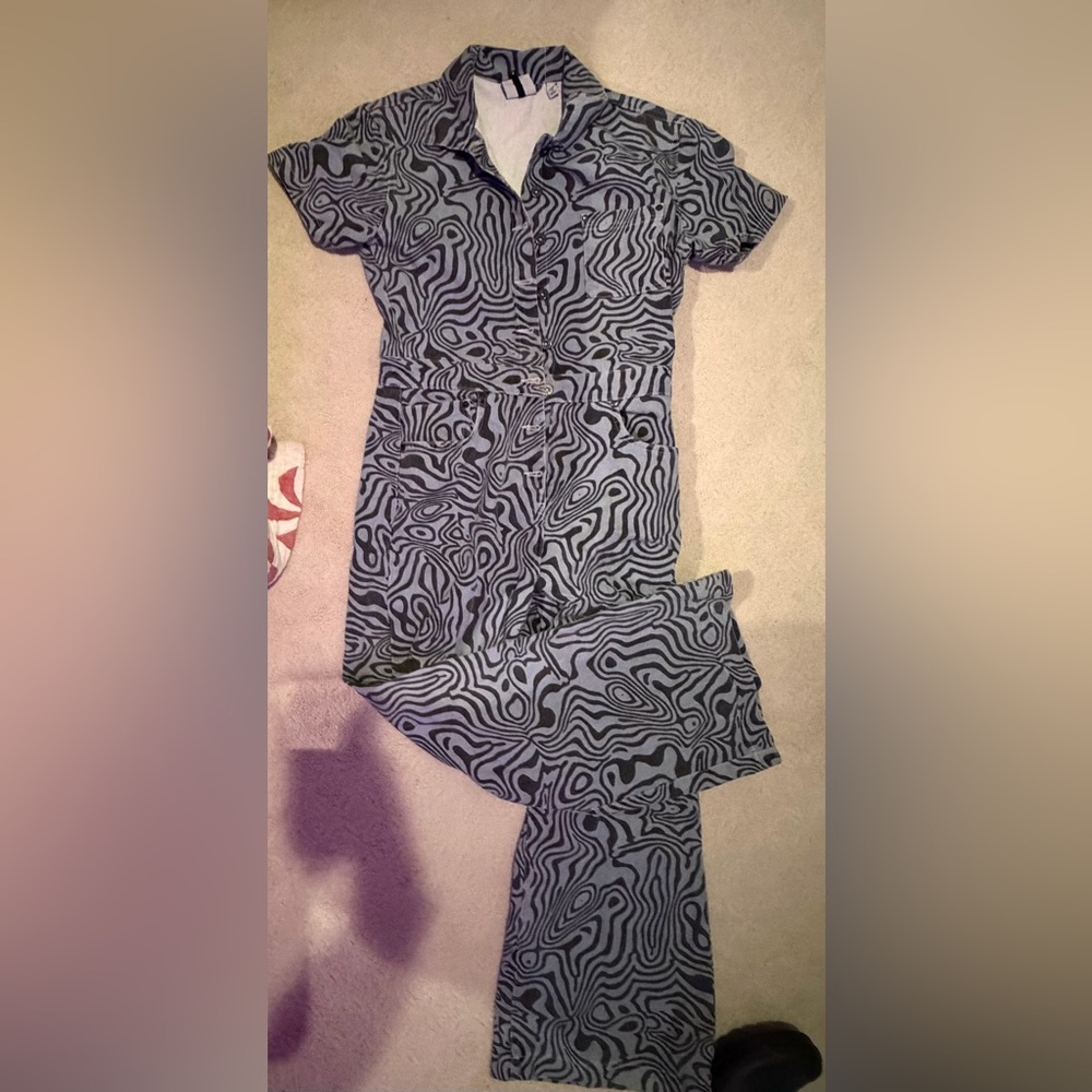 Ragged jeans jumpsuit